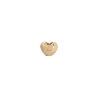 Candela a cuore porcellana tortora con frase