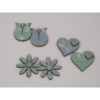 Decorazioni in legno assortite effetto jeans | CarinCasa