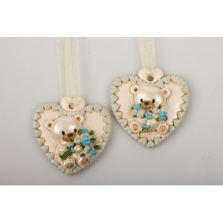 Appendino placchetta cuore orso celeste | CarinCasa