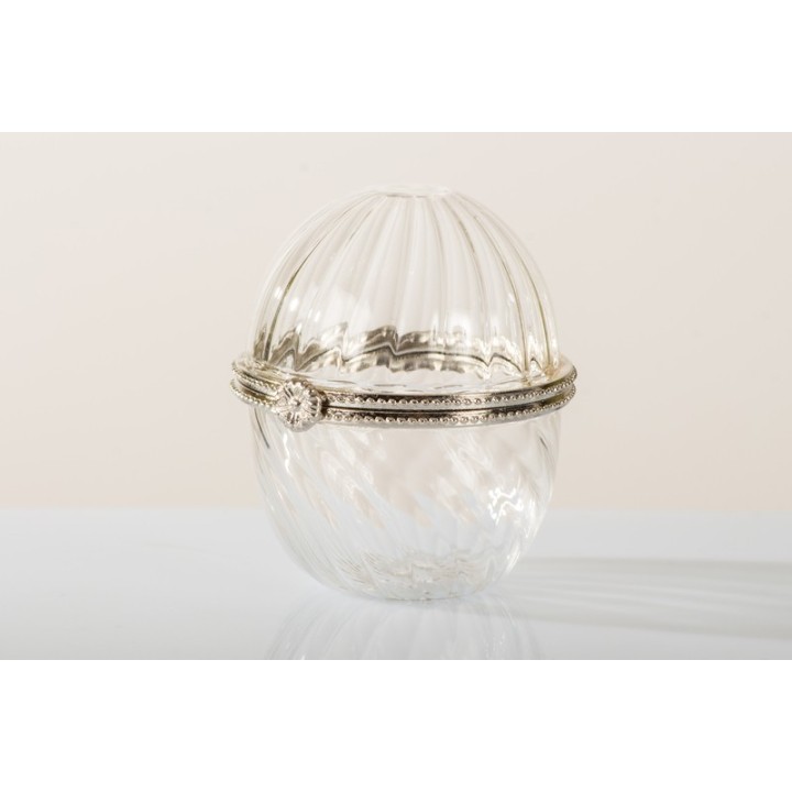 Ovetto vetro soffiato con apertura in metallo h6,5cm |…