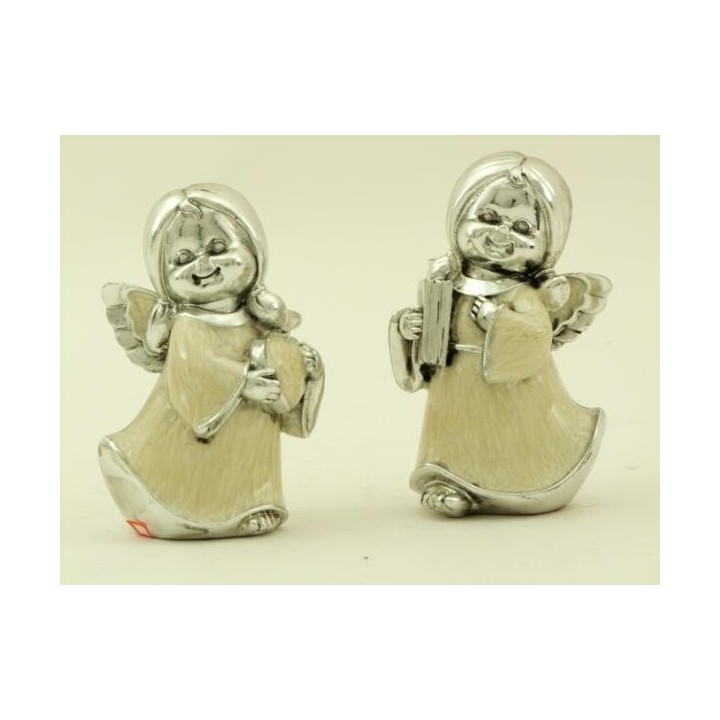 Angeli in resina madreperlata ali con smalto rosa |…