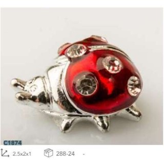 Coccinella 2,5cm rossa con strass | CarinCasa