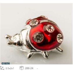 Coccinella rossa con strass