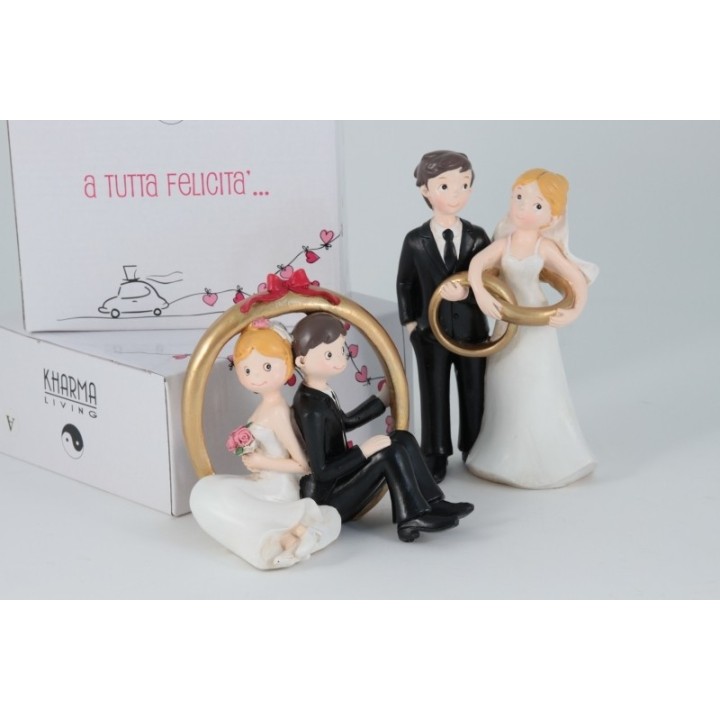 Sposini sopratorta anelli 2 assortiti 17 cm | CarinCasa