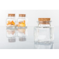 Barattolo Quadrato in vetro con tappo in Sughero 50ml