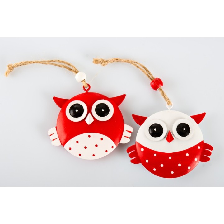 Gufetto metallo bianco/rosso | CarinCasa