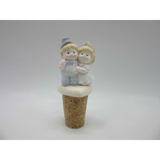 Tappo con sposi 3x3x7,5 resina smaltato a mano | CarinCasa