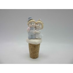 Tappo con sposi 3x3x7,5 resina smaltato a mano