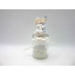 Barattoli con coppia sposi in resina.