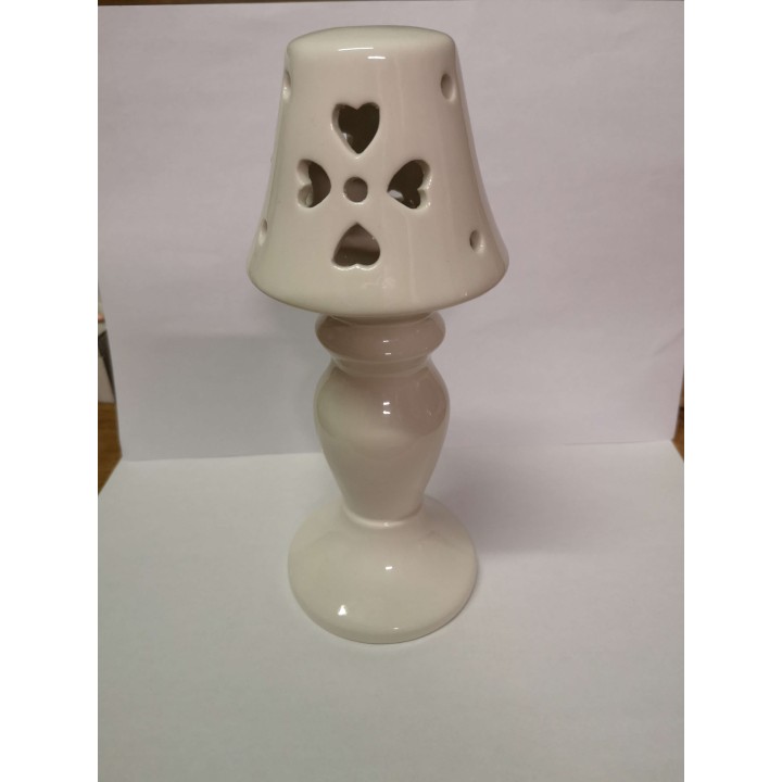 Lampda con cuori e led in porcellana 8,4x8,4x20,2 cm. |…