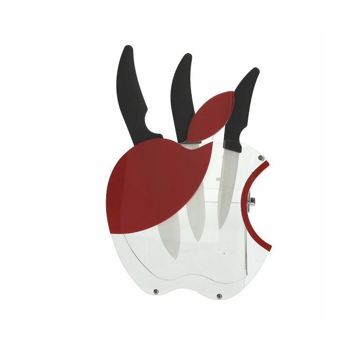 Apple-ceppo 3 coltelli gourmet lama bia 20 x 26 cm |…