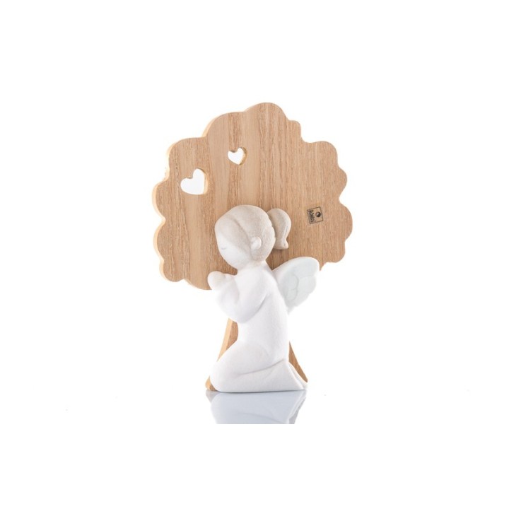 Bimba comunione gres e legno cm 14x10 | CarinCasa