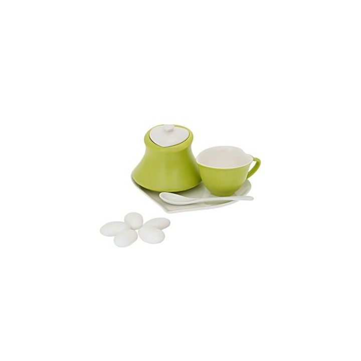 Zuccheriera con tazza + piatto green 18,5 x 15,5 cm |…