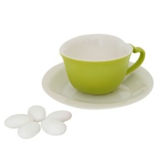 Tazza con piatto green 10 x 6 cm | CarinCasa