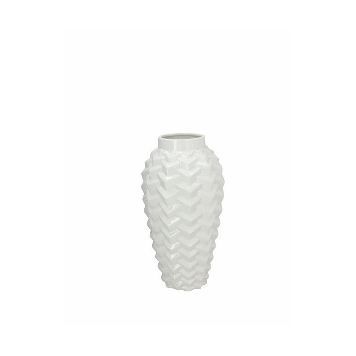 Vaso bombato Steps bianco 32 cm