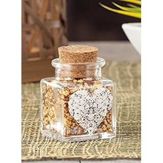 Porta spezie in vetro con coperchio sughero cm 5x5xh7 |…