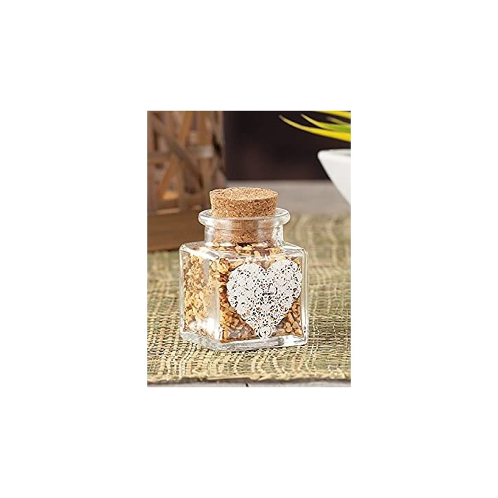 Porta spezie in vetro con coperchio sughero cm 5x5xh7 |…