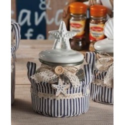 Barattolo vetro + juta 13x18 cm