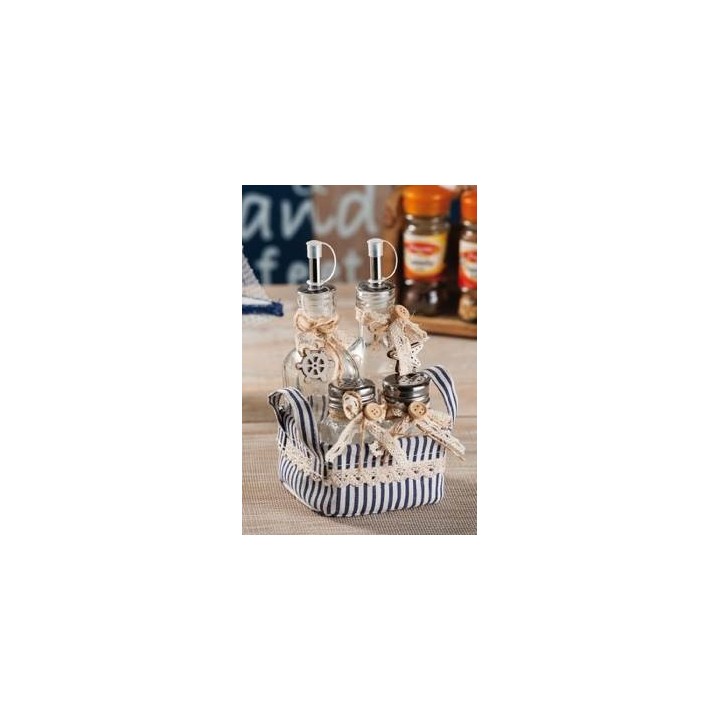 Menage o/a/s/p vetro + juta 11x10x20 cm | CarinCasa