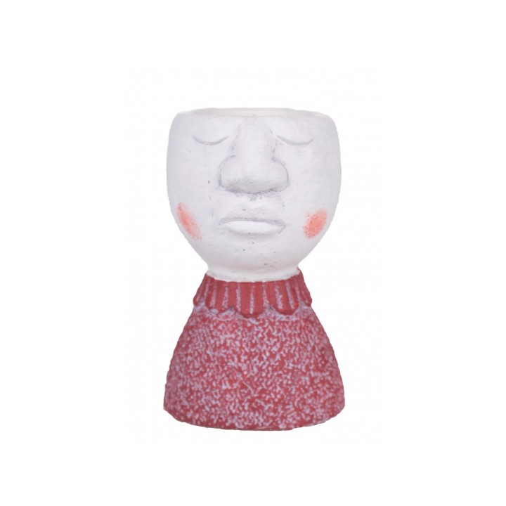 Vaso testa donna h.15,5 cm. Pink | CarinCasa