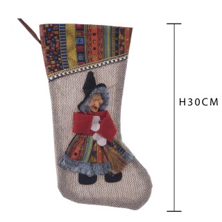 Calza befana c/decoro 30 cm | CarinCasa