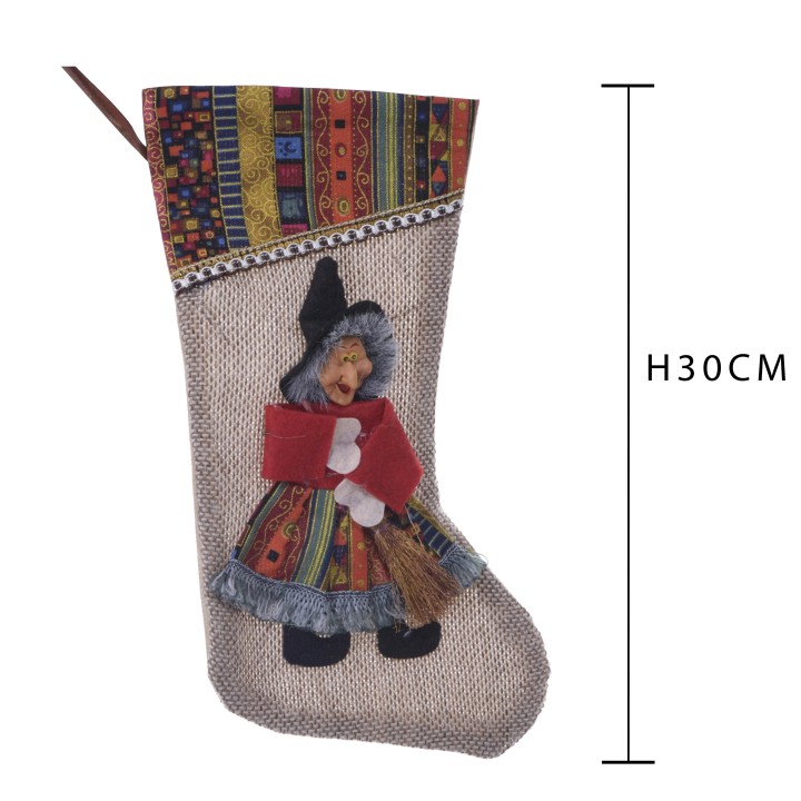 Calza befana c/decoro 30 cm | CarinCasa