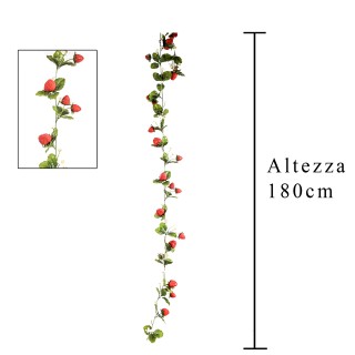 Ghirlanda c/fragole cm.180 red 460-1+5023 | CarinCasa