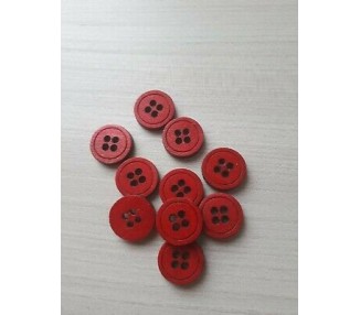 Bottoni in legno di tre misure rossi