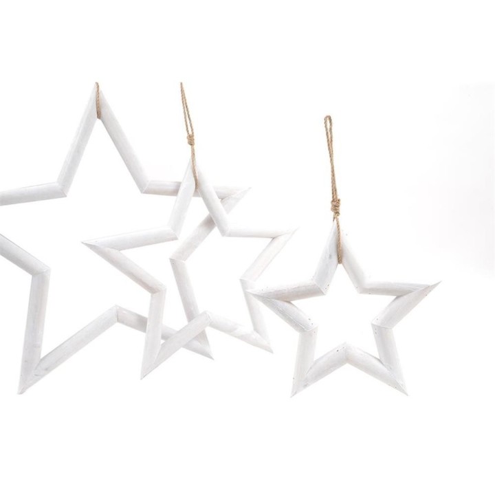 Stella in legno bianco grande cm 80x80x4 | CarinCasa