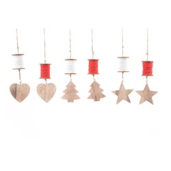 Pendente rocchetto in legno 7 x 25 cm