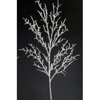 Ramo corallo argentato glitterato 62 cm | CarinCasa