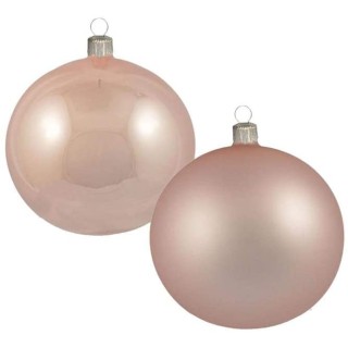Pz.8 sfere in vetro 70mm luc/opa rosa | CarinCasa