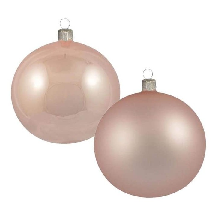 Pz.8 sfere in vetro 70mm luc/opa rosa | CarinCasa