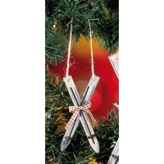 Decorazione natalizia sci in legno assortiti 4 colori…