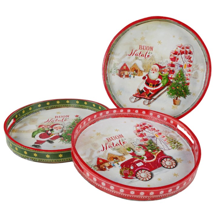 Vassoio tondo buon natale assortiti 2 colori 33 cm |…
