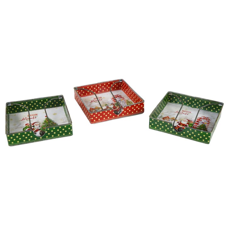 Porta tovagliolo buon natale assortiti 17,5 x 17,5 x 4 cm |…