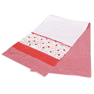 Runner tessuto rosso con decoro fragole cm. 140 x 40 |…