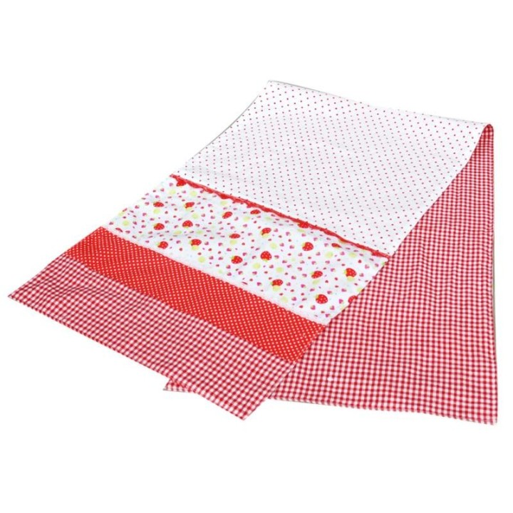 Runner tessuto rosso con decoro fragole cm. 140 x 40 |…