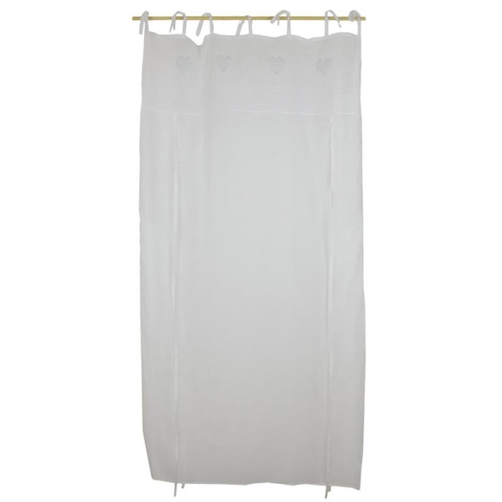 Tenda bianca con cuori e nastri lega tenda cm. 140 x 260 |…