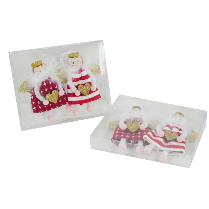 Scatola con 2 angeli red colori abiti assortiti | CarinCasa
