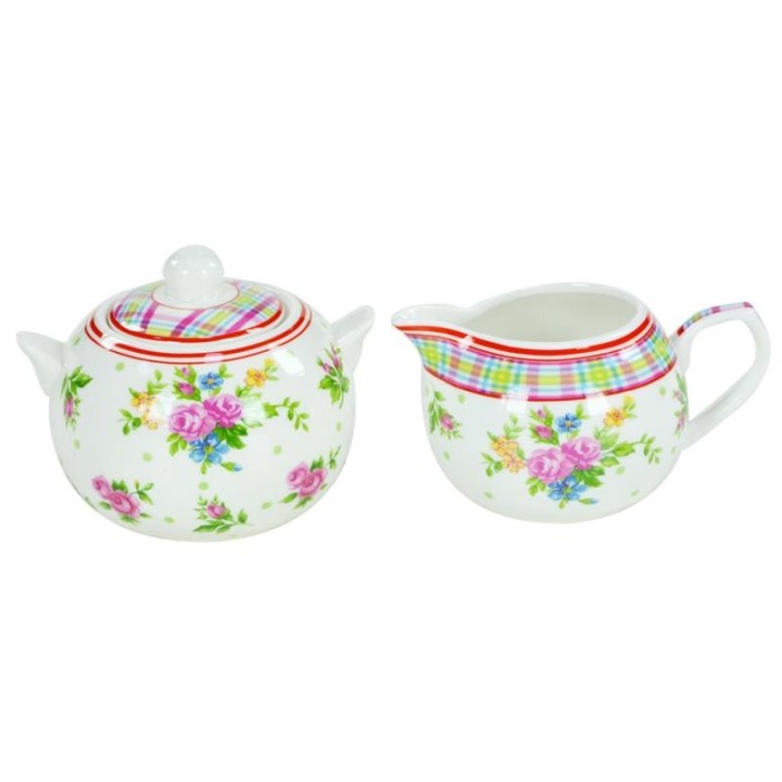 Lattiera con zuccheriera porcellana fine con fiori |…