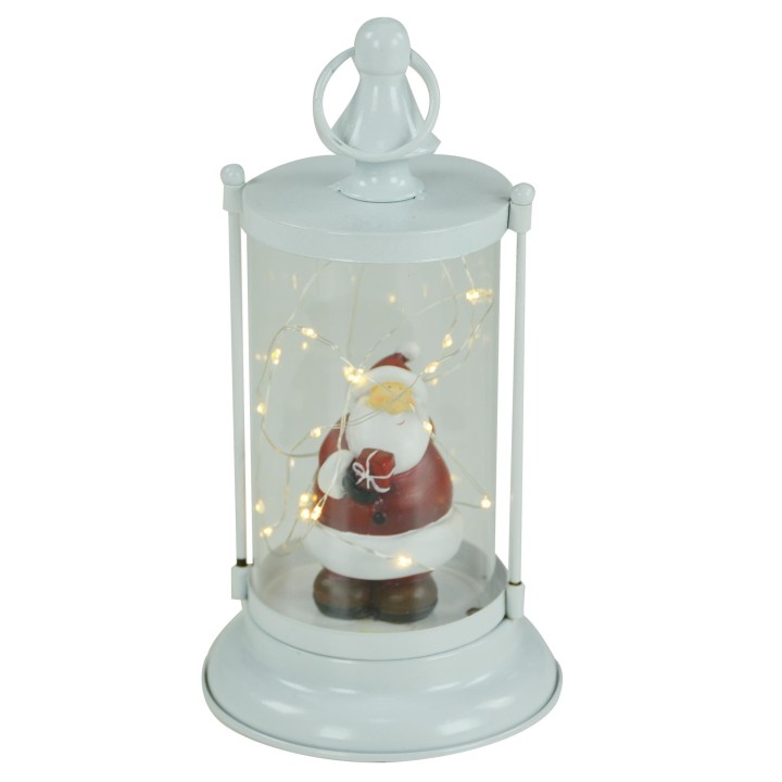 Lanterna bianca + led babbo con dono 25 cm | CarinCasa