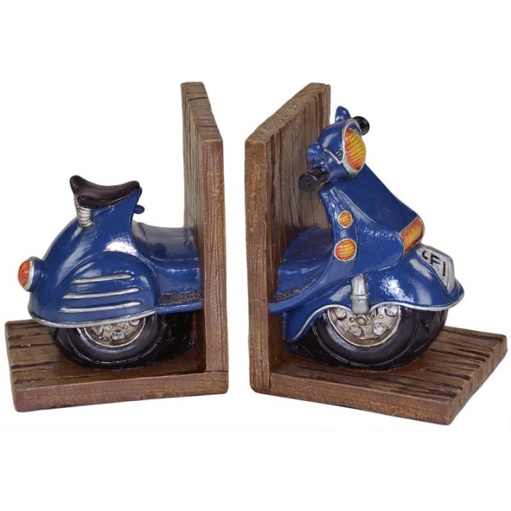 Coppia fermalibro vespa blu cm. 24 x 9,5 h 15 | CarinCasa