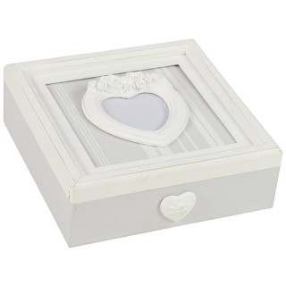 Scatola quadra con portafoto cuore 24 x 25 x 9 cm |…