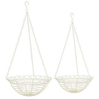 Cesto fioriera grande ferro bianco da appendere | CarinCasa