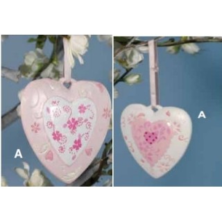 Cuori da appendere rosa e bianco 2 soggetti | CarinCasa