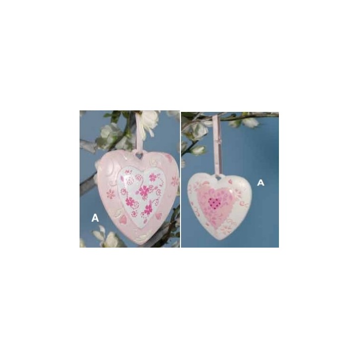 Cuori da appendere rosa e bianco 2 soggetti | CarinCasa