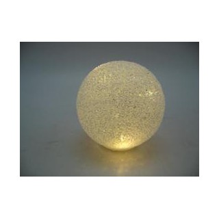 Sfera glitter white con led 8 cm | CarinCasa