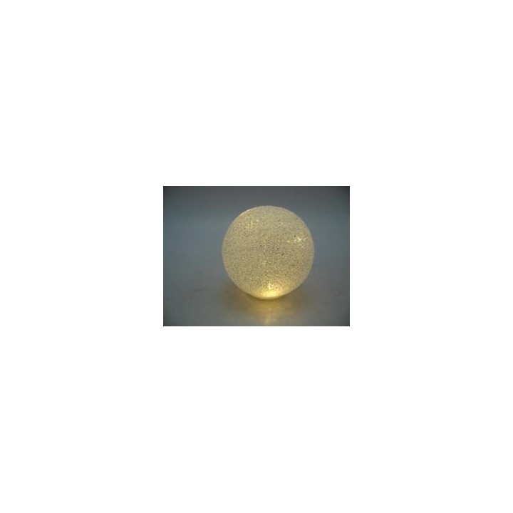 Sfera glitter white con led 8 cm | CarinCasa
