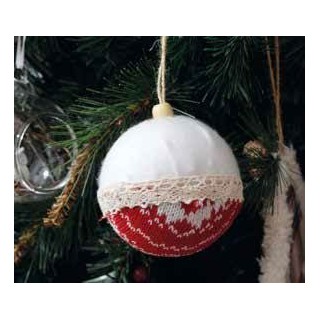 6 pezzi sfera bianca rossa 8 cm | CarinCasa